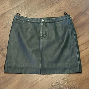 Mexx Black Vintage Leather High Waisted Mini Skirt A43